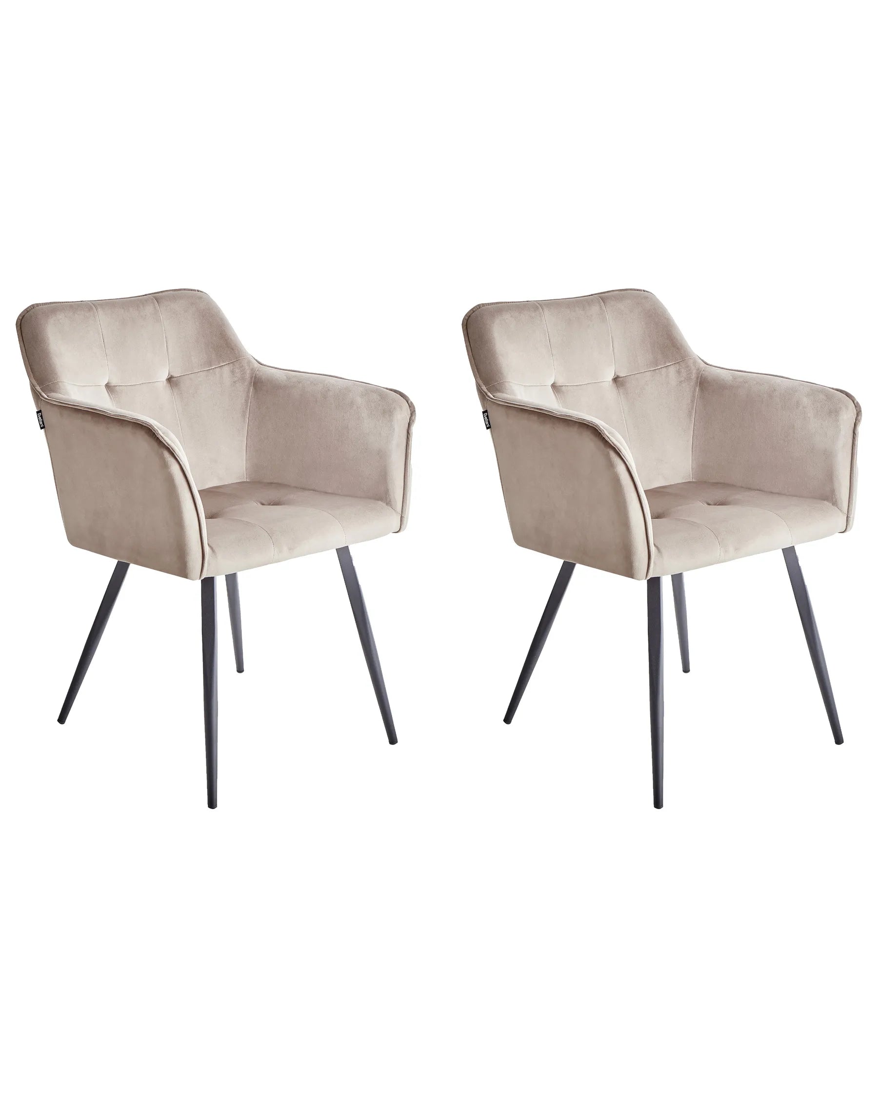 Set of 2 Dining Chairs JASMIN Velvet Taupe