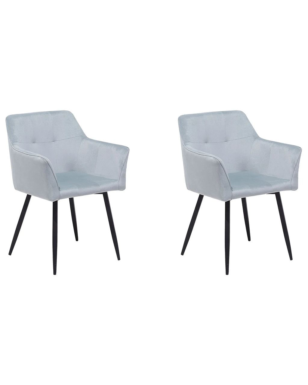 Set of 2 Dining Chairs JASMIN Velvet Light Grey