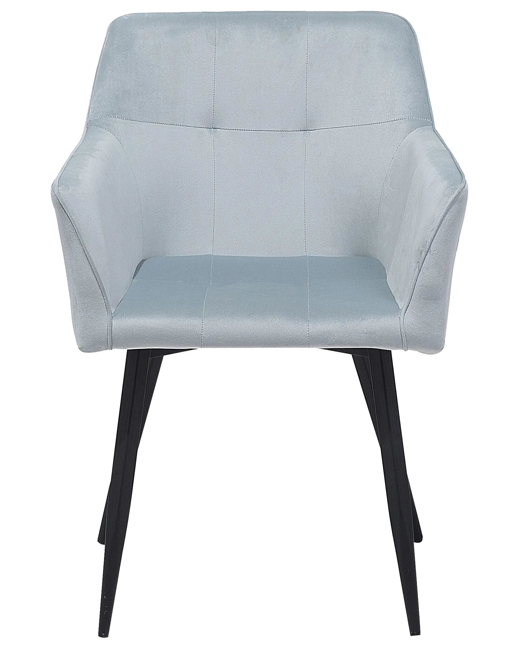Set of 2 Dining Chairs JASMIN Velvet Light Grey