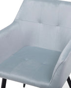 Set of 2 Dining Chairs JASMIN Velvet Light Grey