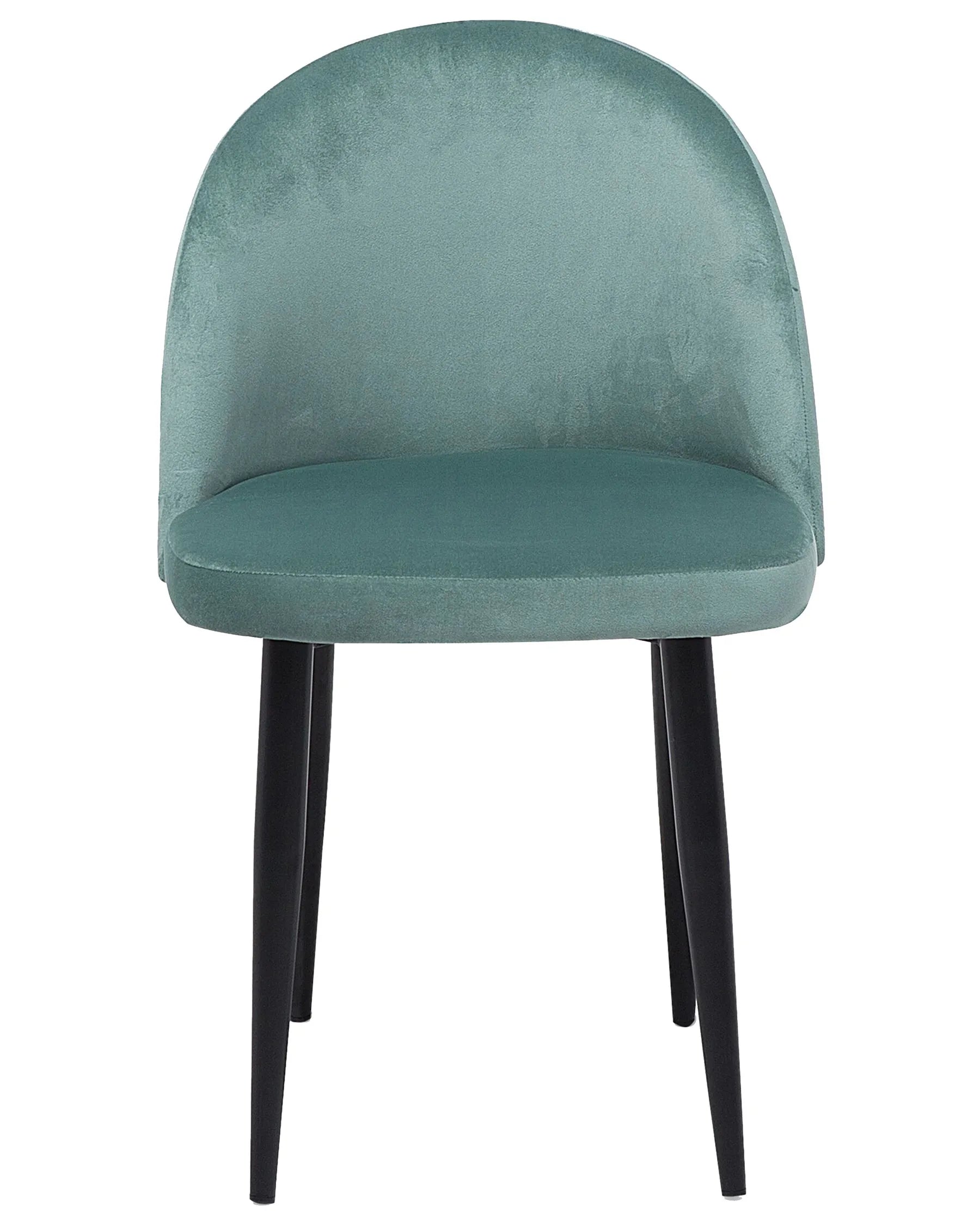 Set of 2 Dining Chairs VISALIA Velvet Mint Green