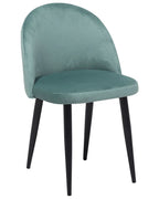 Set of 2 Dining Chairs VISALIA Velvet Mint Green