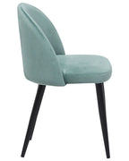 Set of 2 Dining Chairs VISALIA Velvet Mint Green