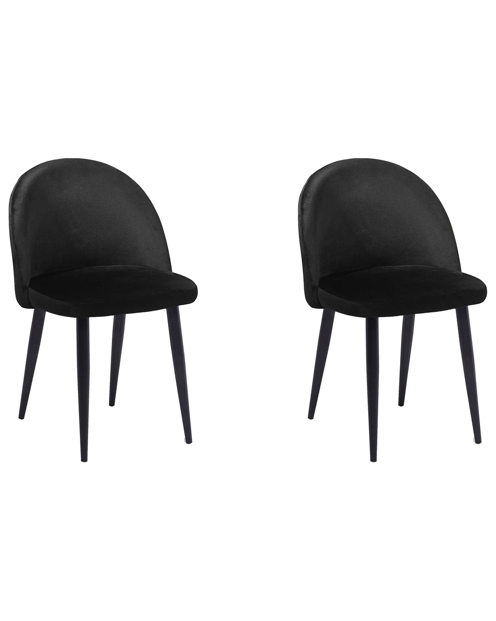 Set of 2 Dining Chairs VISALIA Velvet Black