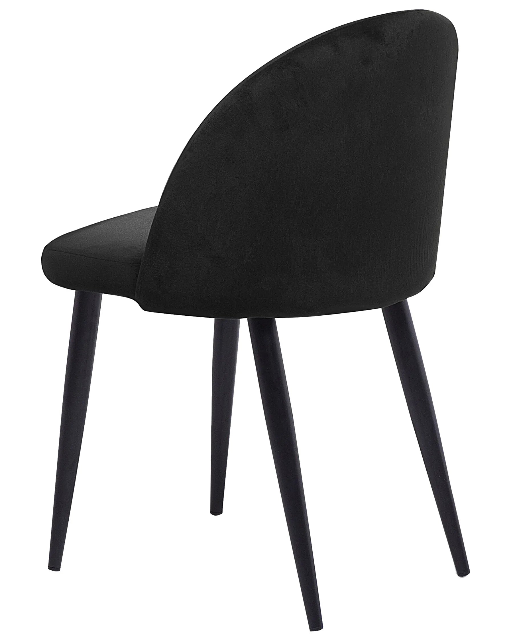Set of 2 Dining Chairs VISALIA Velvet Black