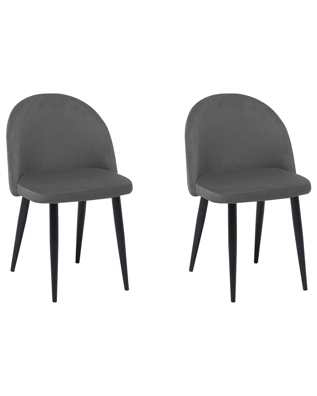 Set of 2 Dining Chairs VISALIA Velvet Grey