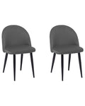 Set of 2 Dining Chairs VISALIA Velvet Grey