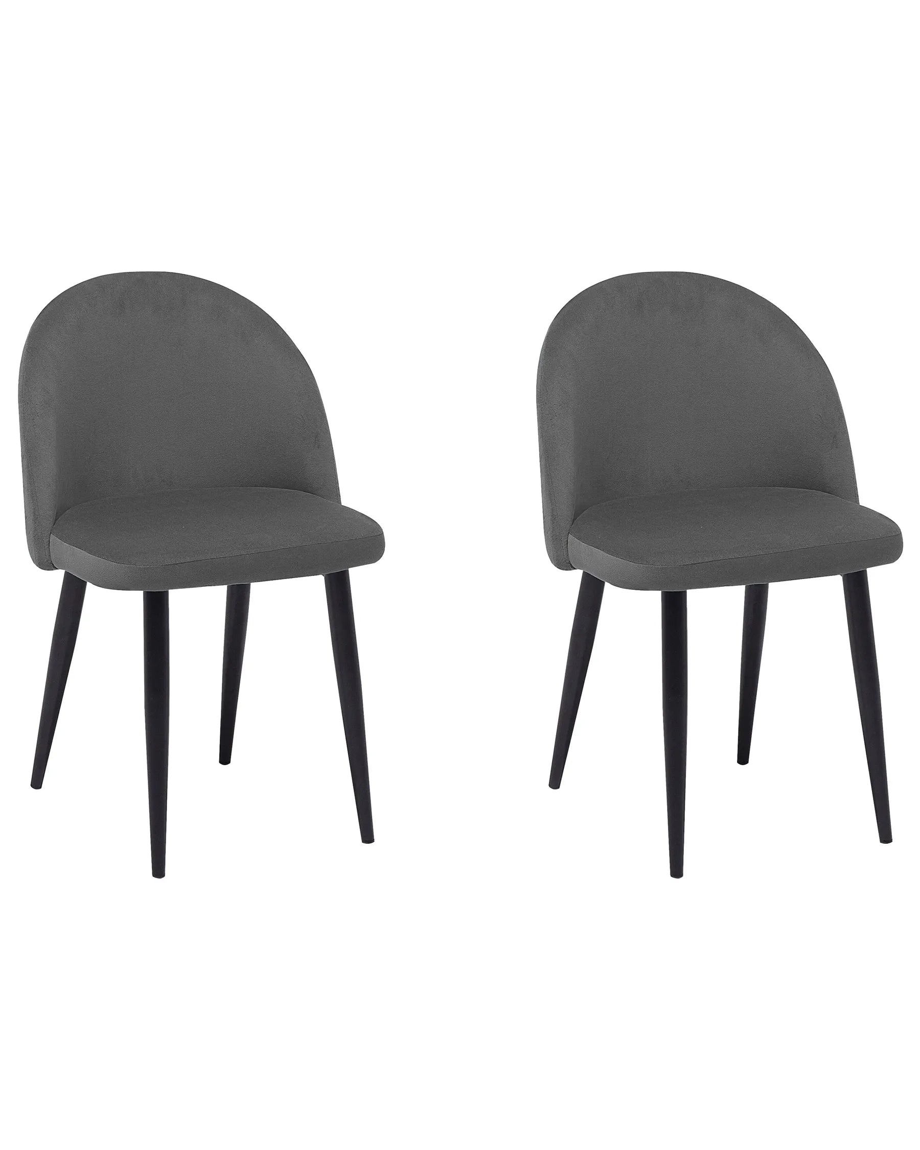 Set of 2 Dining Chairs VISALIA Velvet Grey