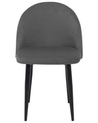 Set of 2 Dining Chairs VISALIA Velvet Grey