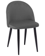 Set of 2 Dining Chairs VISALIA Velvet Grey