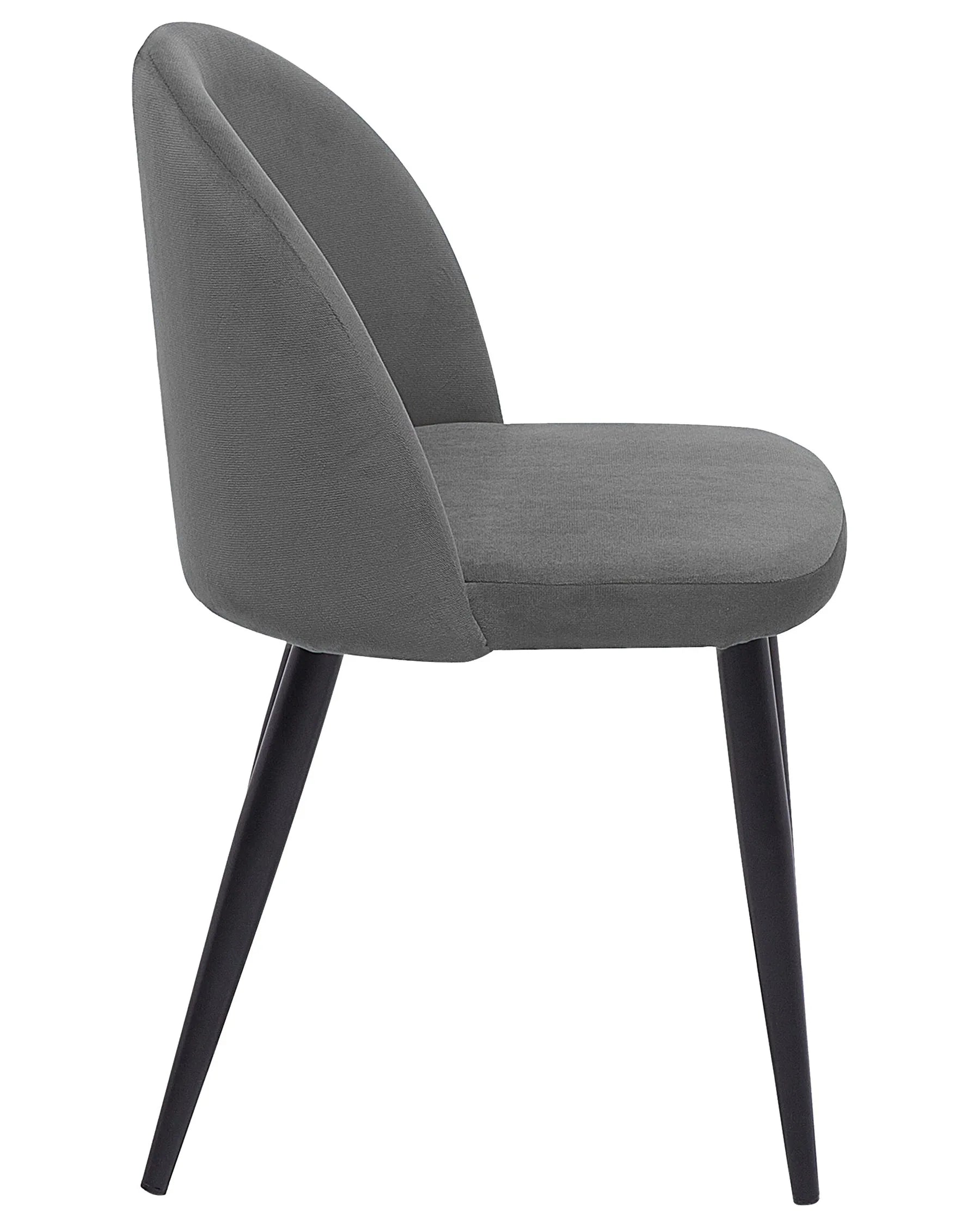 Set of 2 Dining Chairs VISALIA Velvet Grey