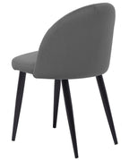 Set of 2 Dining Chairs VISALIA Velvet Grey