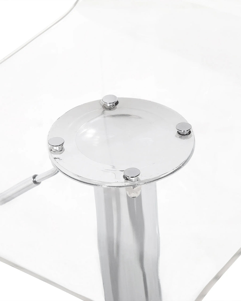 Set of 2 Bar Chairs LOTA Swivel Transparent — material and finish detail