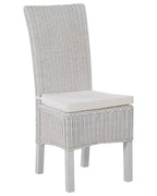 Set of 2 Dining Chairs ANDES Rattan White