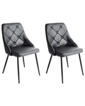 Set of 2 Dining Chairs VALERIE Faux Leather Black
