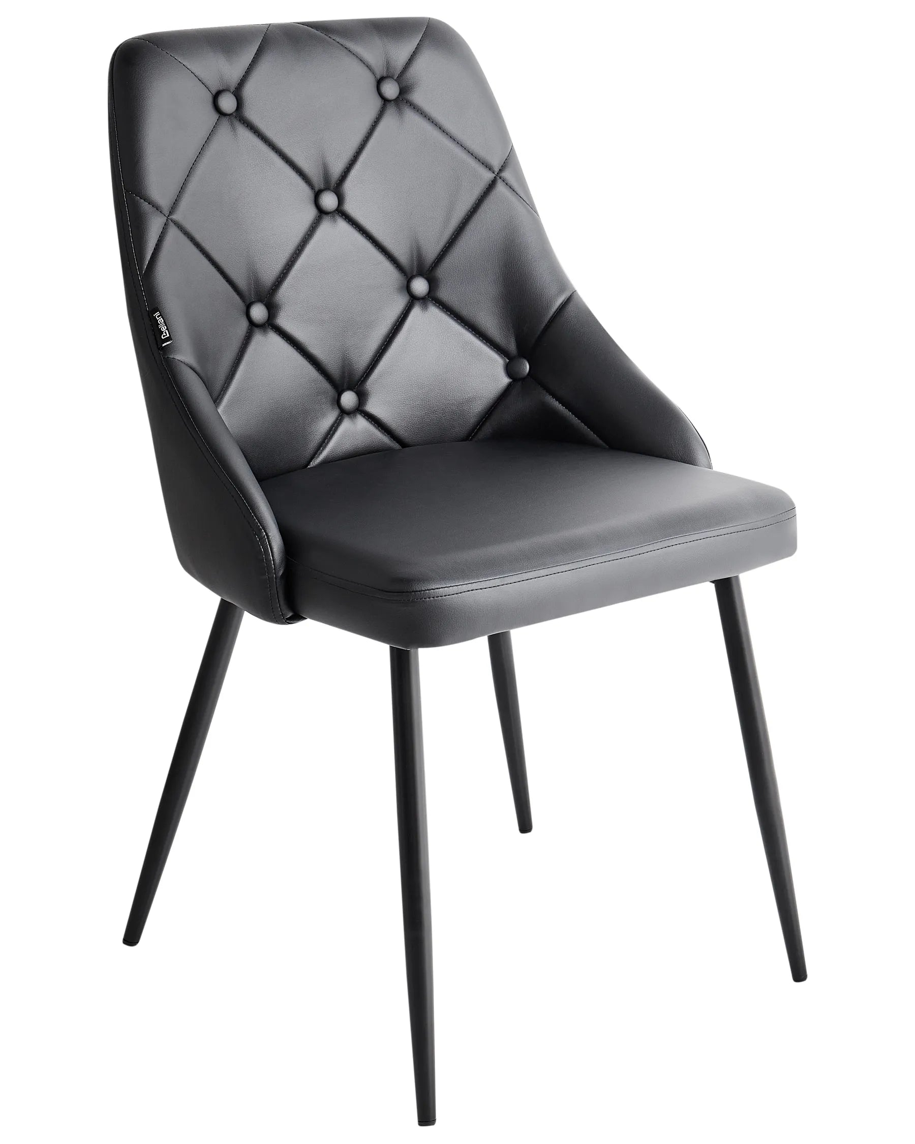 Set of 2 Dining Chairs VALERIE Faux Leather Black