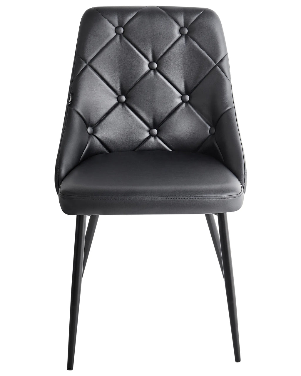 Set of 2 Dining Chairs VALERIE Faux Leather Black