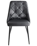 Set of 2 Dining Chairs VALERIE Faux Leather Black