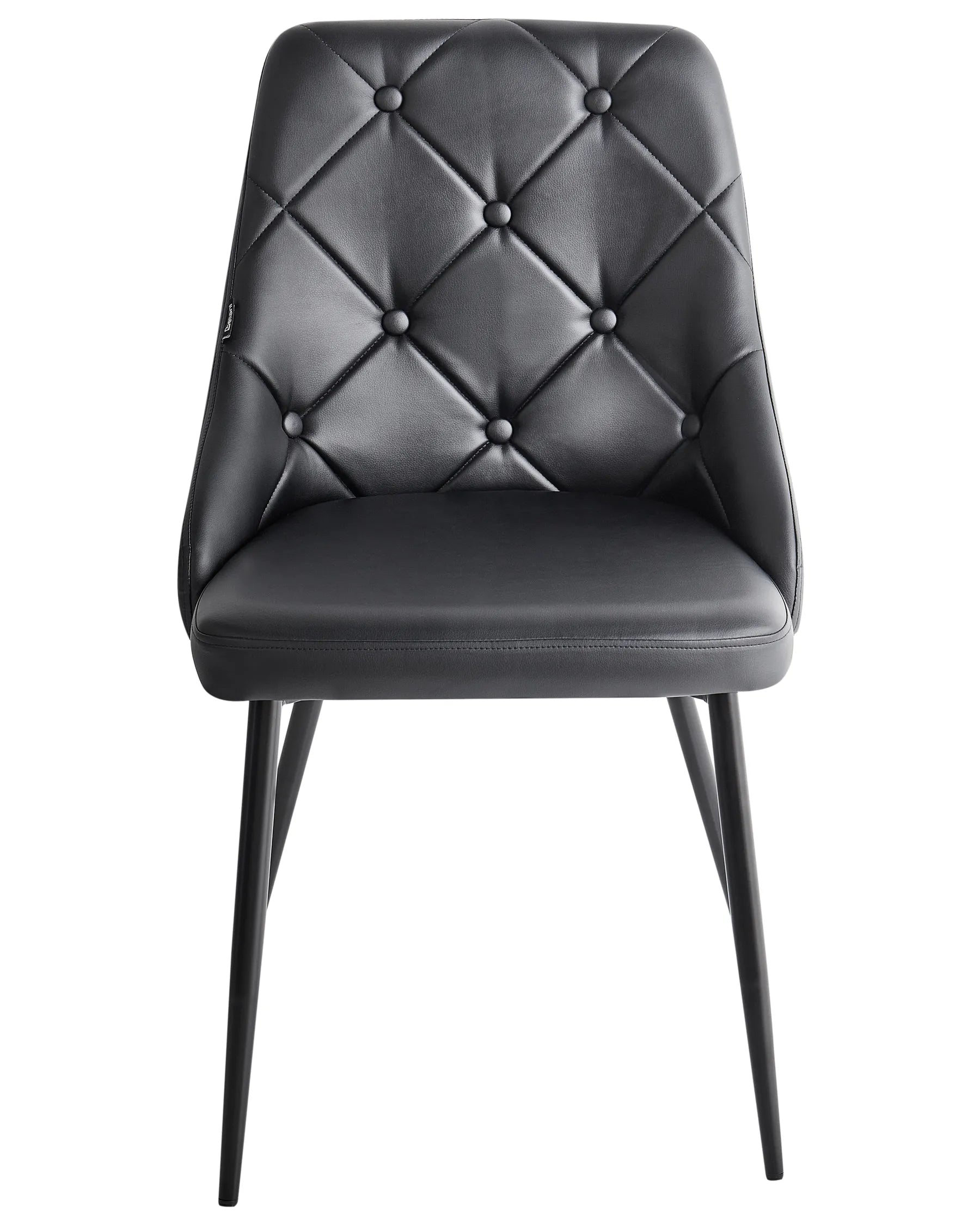 Set of 2 Dining Chairs VALERIE Faux Leather Black