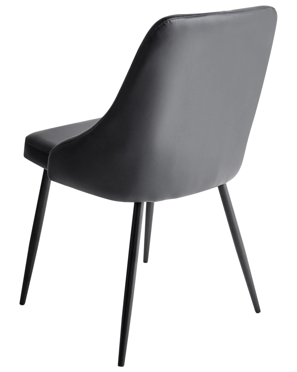 Set of 2 Dining Chairs VALERIE Faux Leather Black