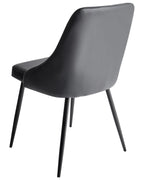 Set of 2 Dining Chairs VALERIE Faux Leather Black