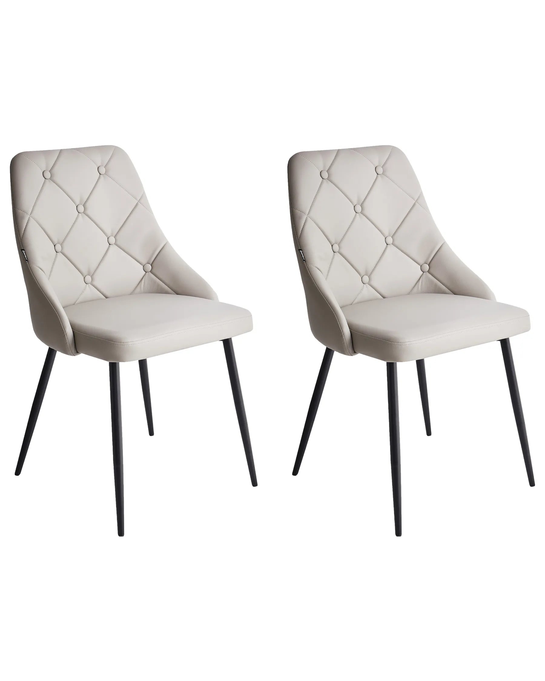 Set of 2 Dining Chairs VALERIE Faux Leather Light Grey