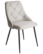 Set of 2 Dining Chairs VALERIE Faux Leather Light Grey