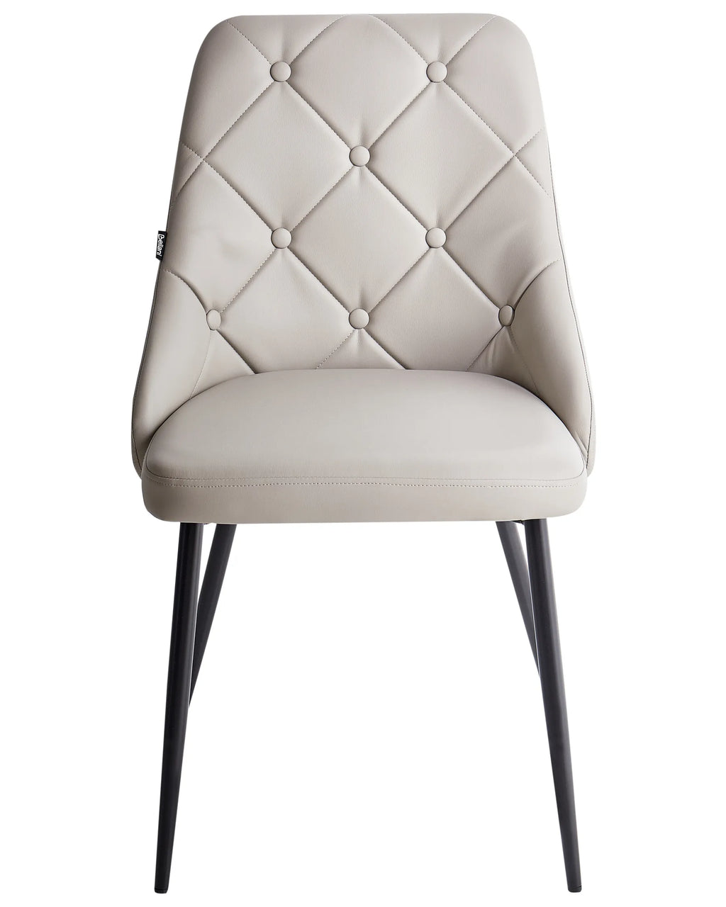 Set of 2 Dining Chairs VALERIE Faux Leather Light Grey