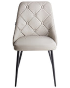 Set of 2 Dining Chairs VALERIE Faux Leather Light Grey