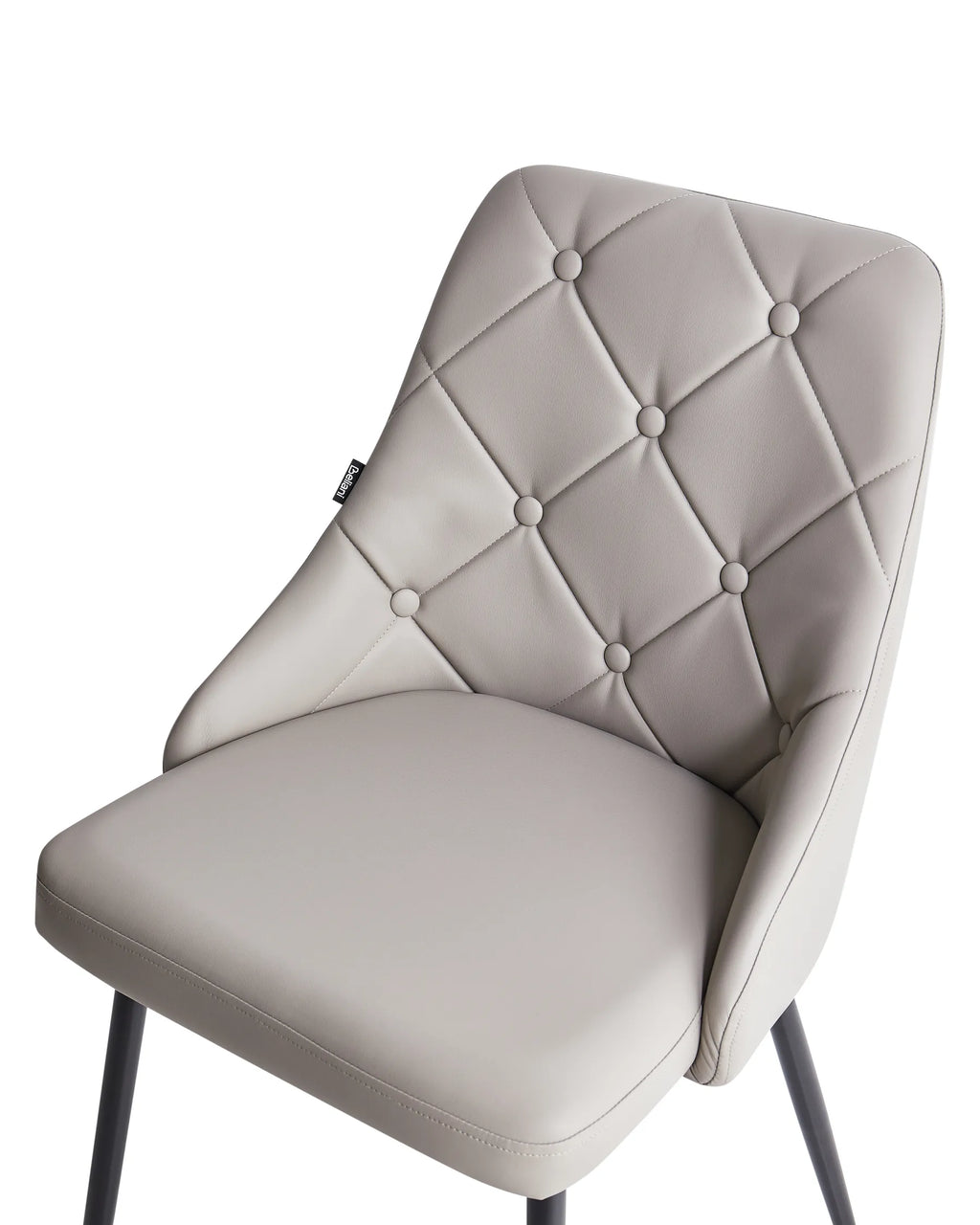 Set of 2 Dining Chairs VALERIE Faux Leather Light Grey