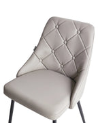 Set of 2 Dining Chairs VALERIE Faux Leather Light Grey