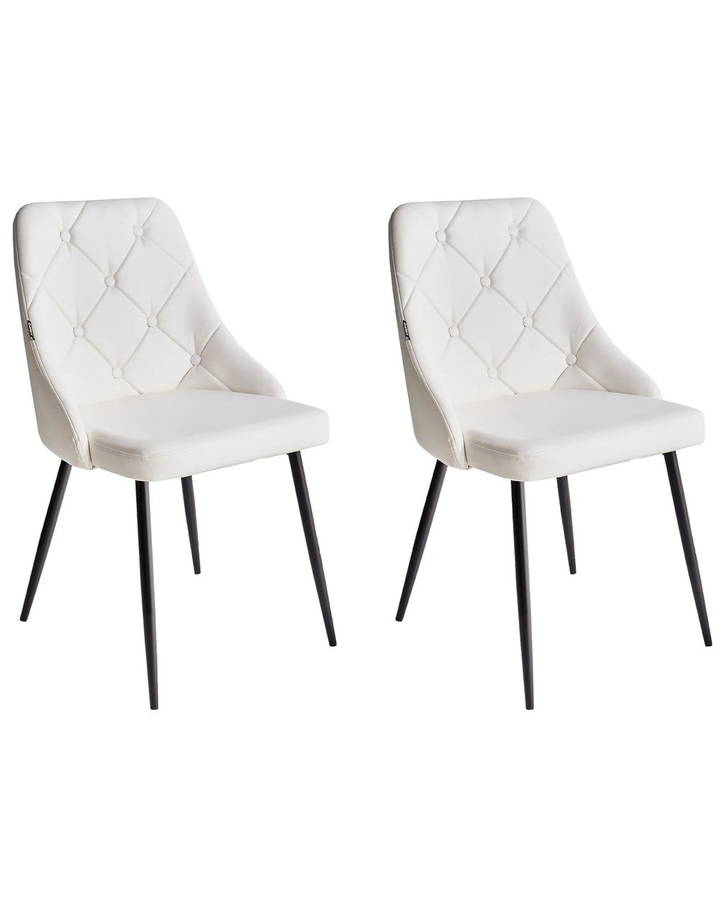 Set of 2 Dining Chairs VALERIE Faux Leather White
