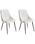 Set of 2 Dining Chairs VALERIE Faux Leather White
