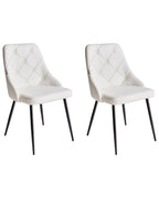 Set of 2 Dining Chairs VALERIE Faux Leather White
