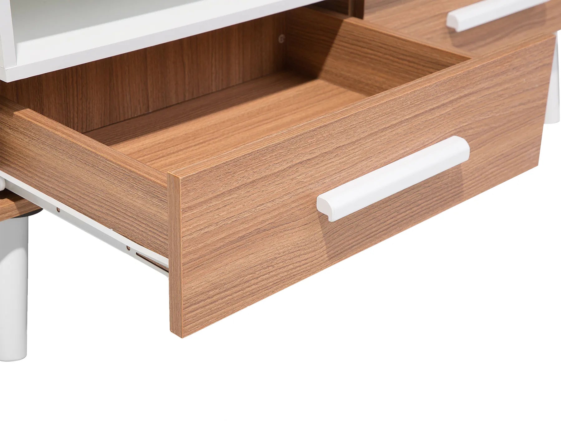 Coffee Table ALLOA Light Brown/ White with Storage