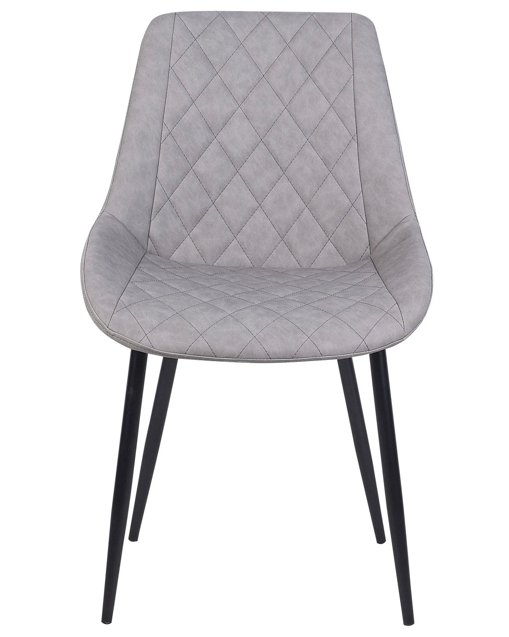 Set of 2 Dining Chairs MARIBEL Faux Leather Light Grey