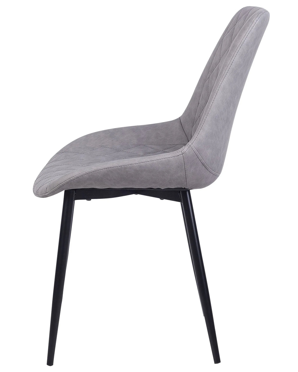 Set of 2 Dining Chairs MARIBEL Faux Leather Light Grey