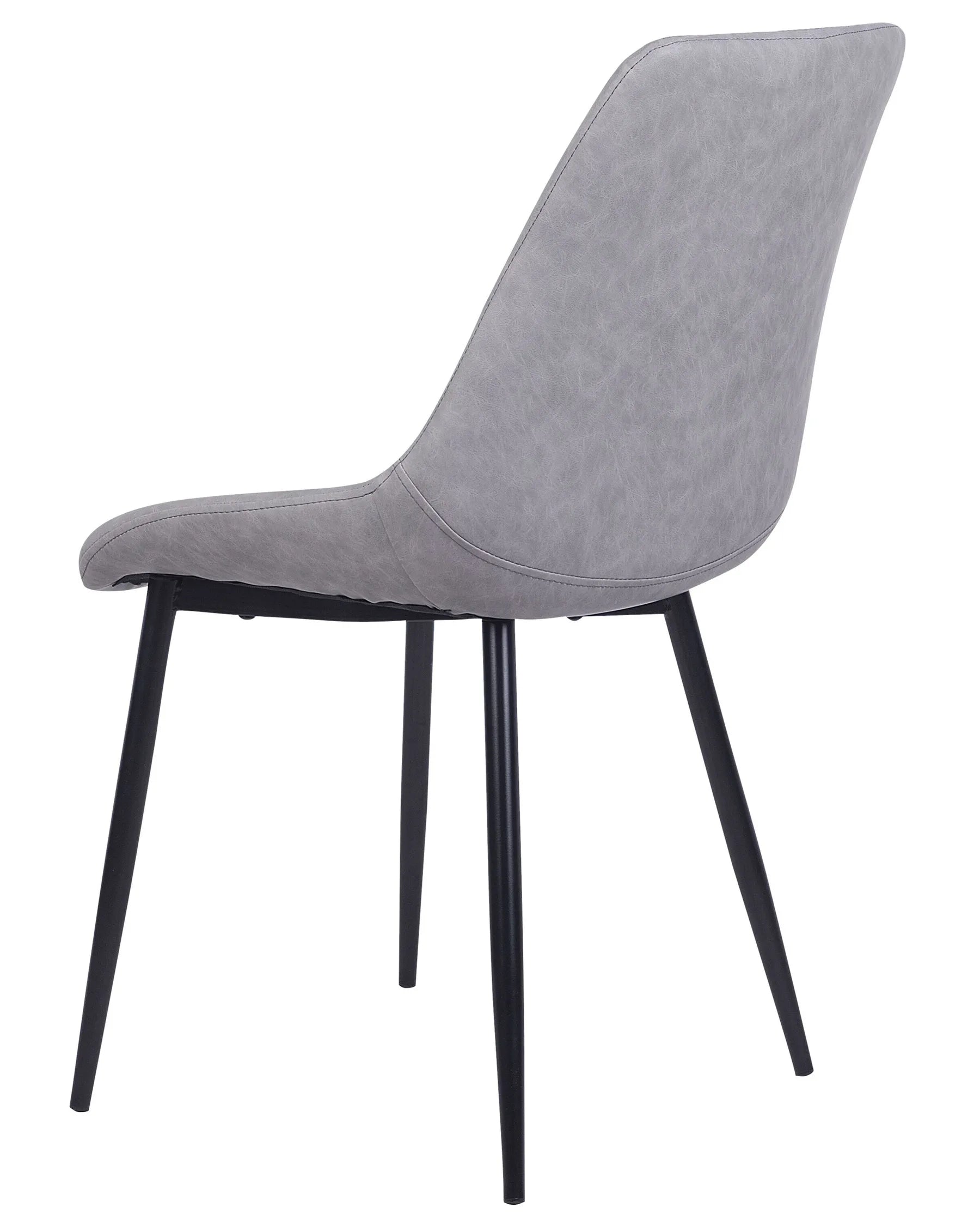 Set of 2 Dining Chairs MARIBEL Faux Leather Light Grey