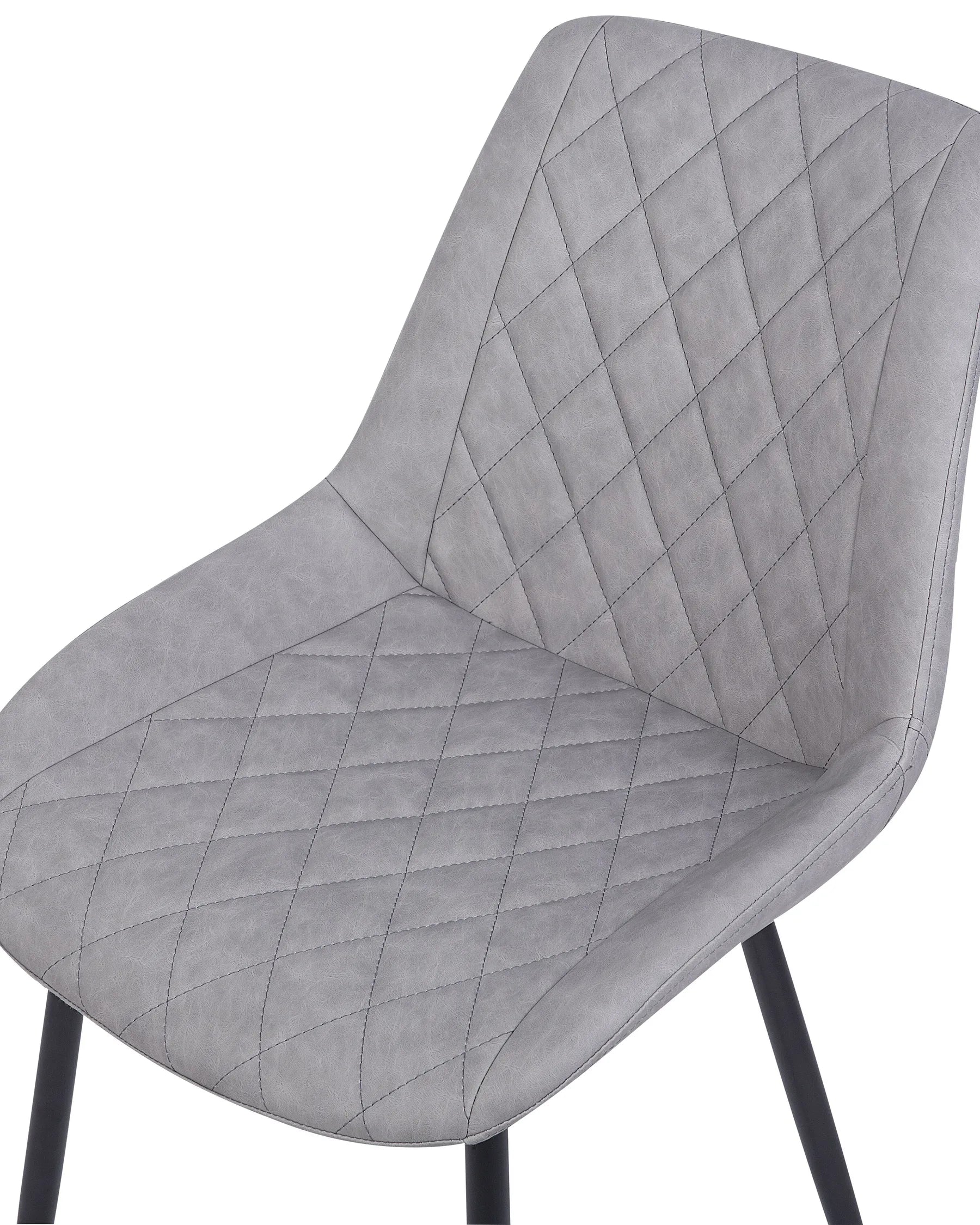 Set of 2 Dining Chairs MARIBEL Faux Leather Light Grey