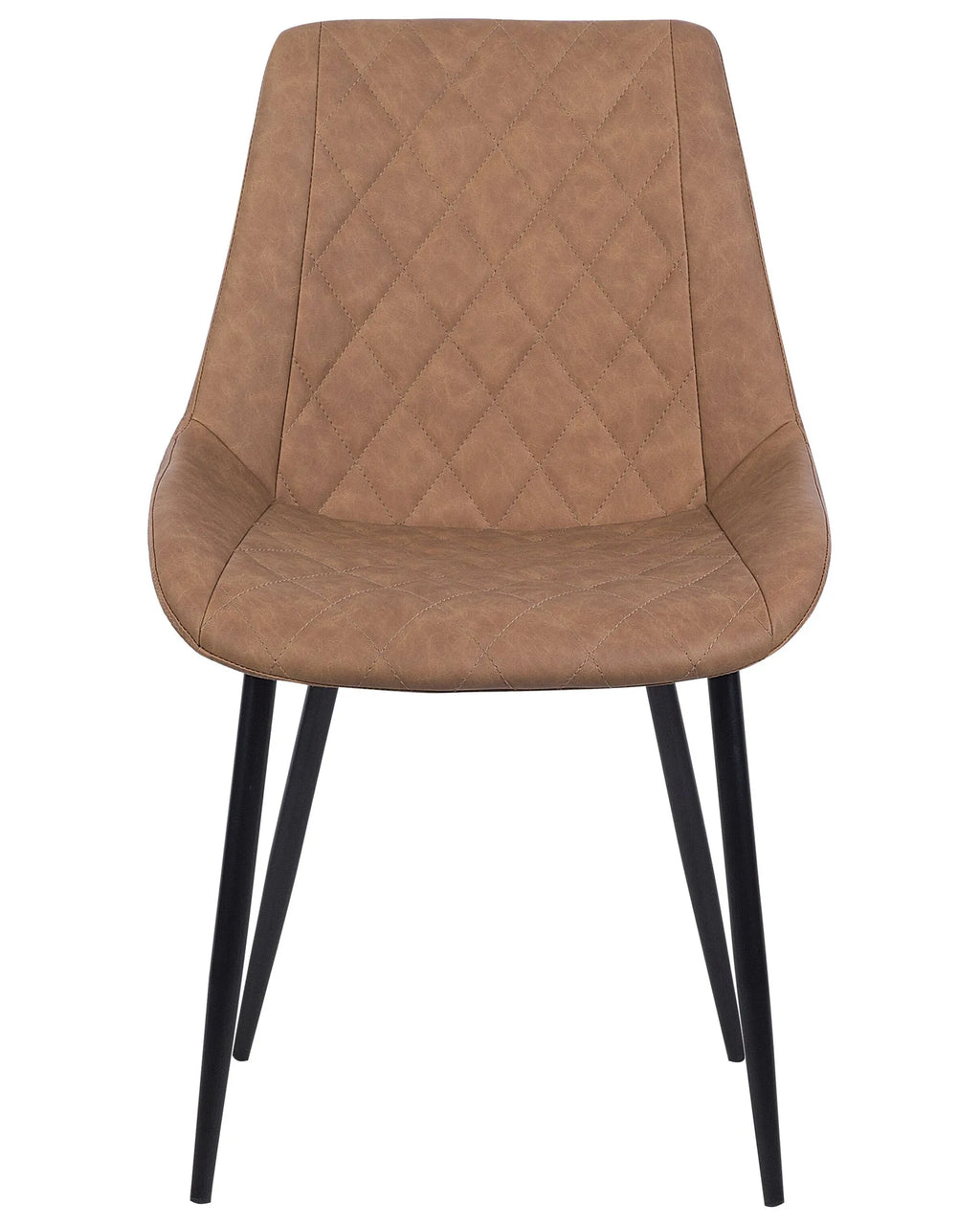 Set of 2 Dining Chairs MARIBEL Faux Leather Golden Brown