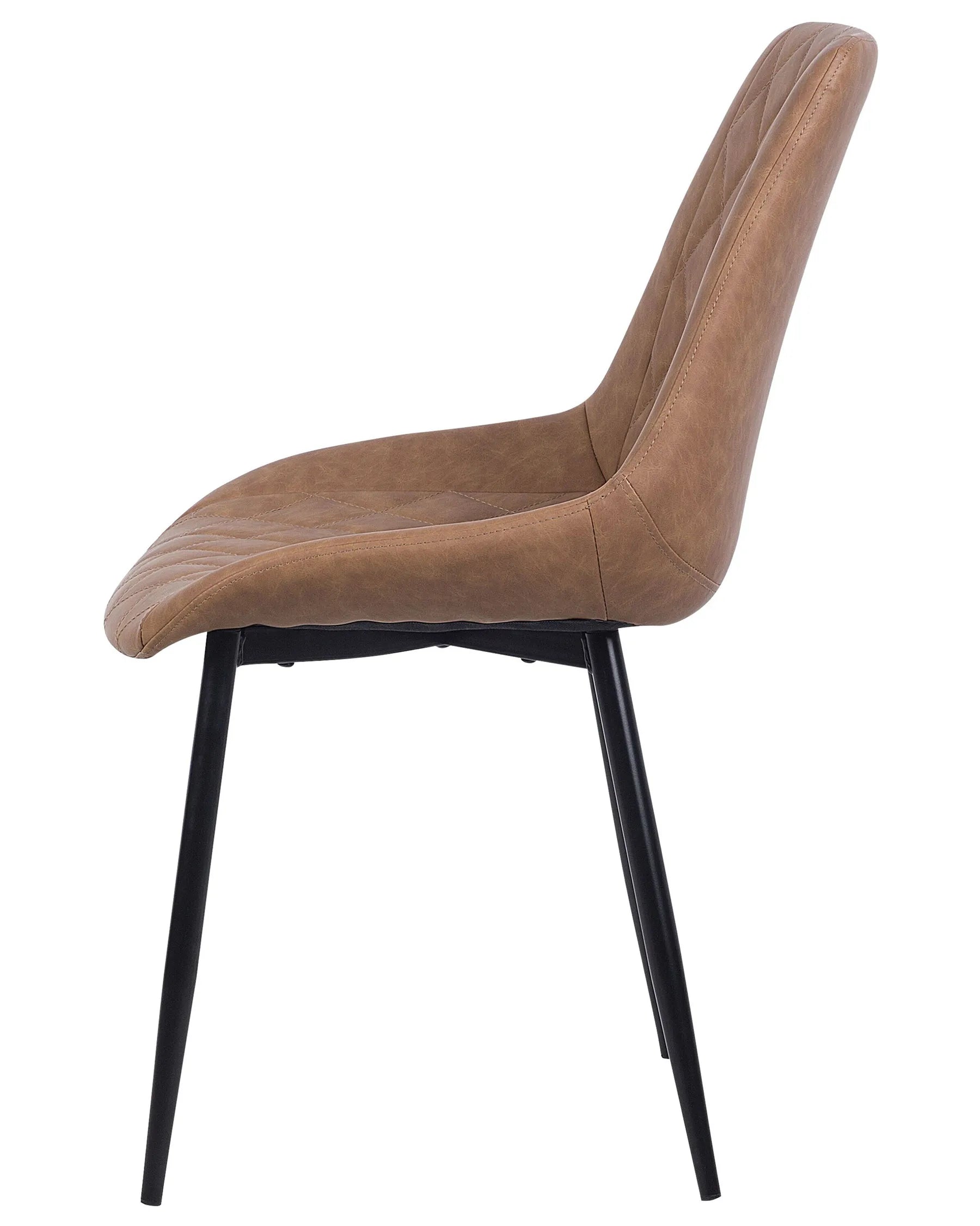 Set of 2 Dining Chairs MARIBEL Faux Leather Golden Brown