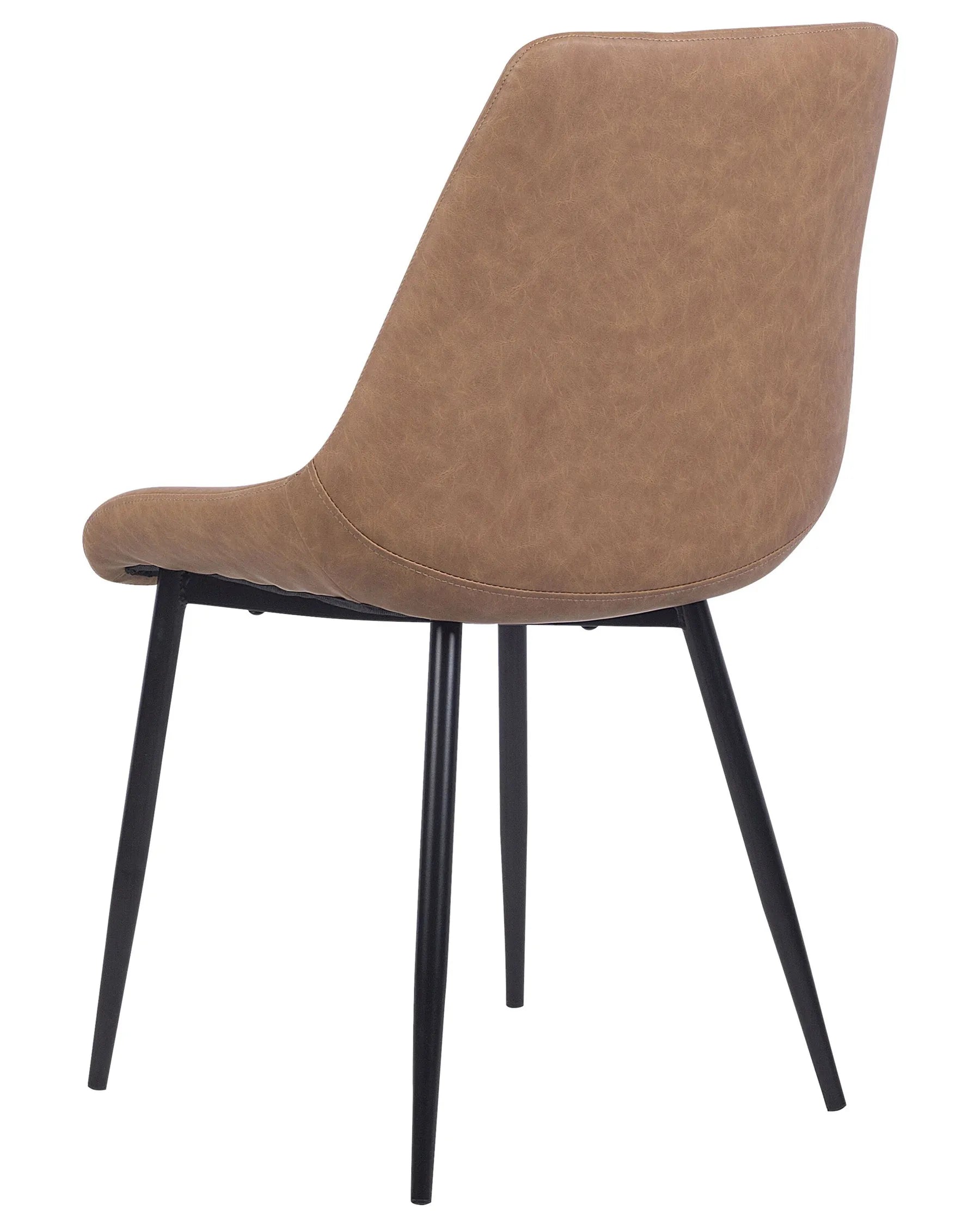 Set of 2 Dining Chairs MARIBEL Faux Leather Golden Brown