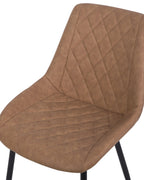 Set of 2 Dining Chairs MARIBEL Faux Leather Golden Brown