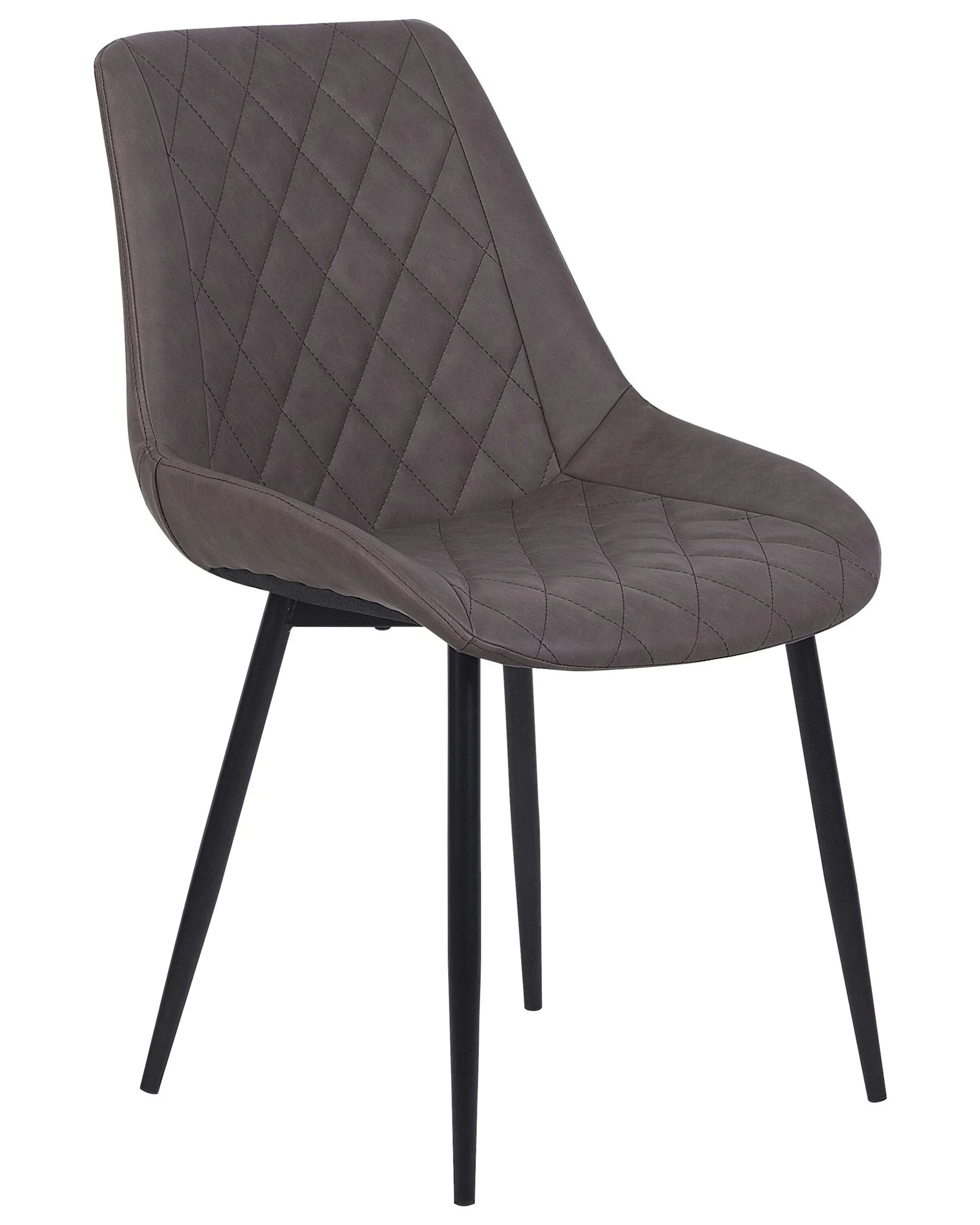 Set of 2 Dining Chairs MARIBEL Faux Leather Dark Brown