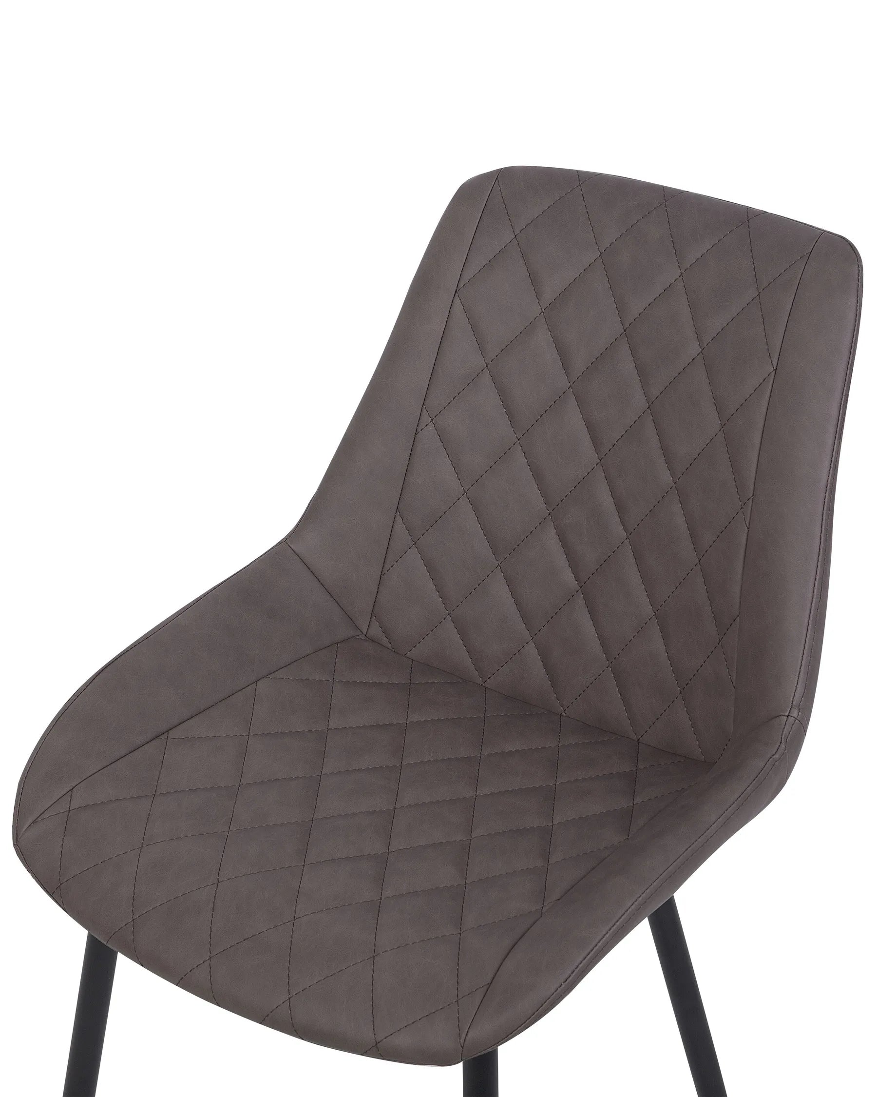 Set of 2 Dining Chairs MARIBEL Faux Leather Dark Brown