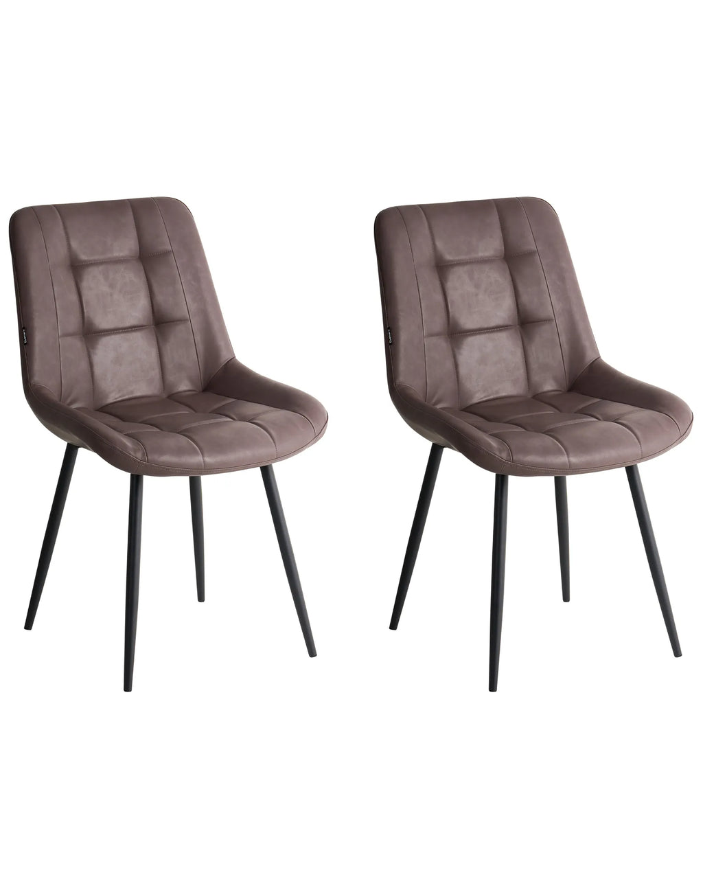 Set of 2 Dining Chairs MELROSE II Faux Leather Dark Brown