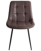 Set of 2 Dining Chairs MELROSE II Faux Leather Dark Brown