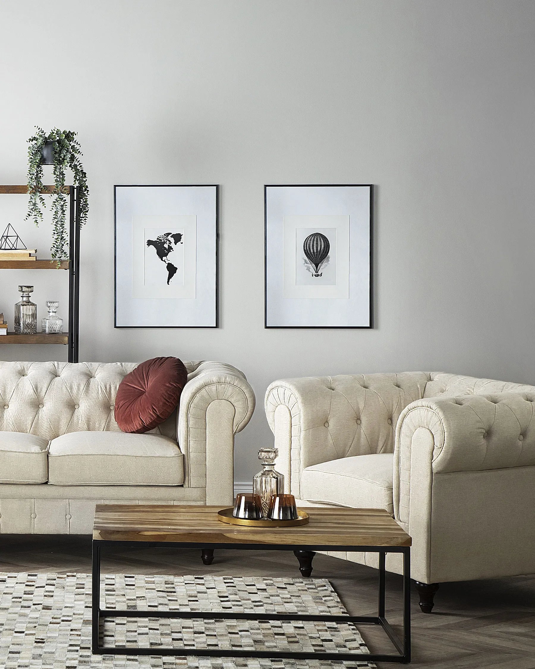 Armchair CHESTERFIELD Fabric Beige