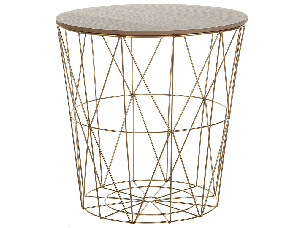 Side Table LANARK Gold with Storage