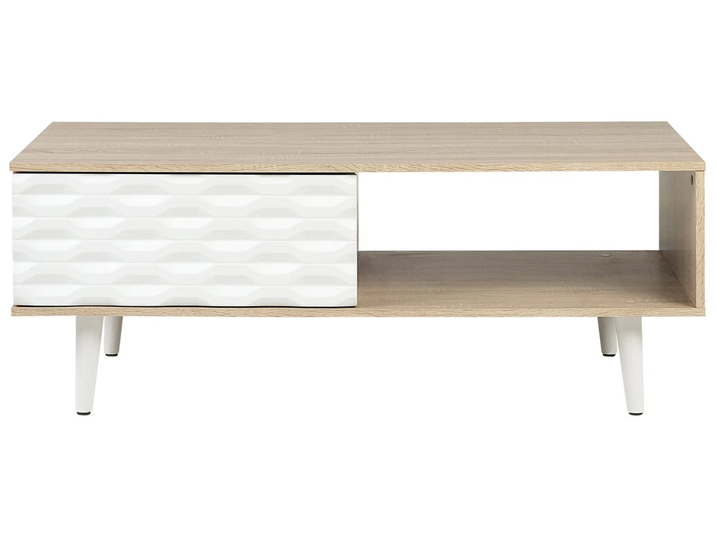 Coffee Table SWANSEA Light Brown with Storage
